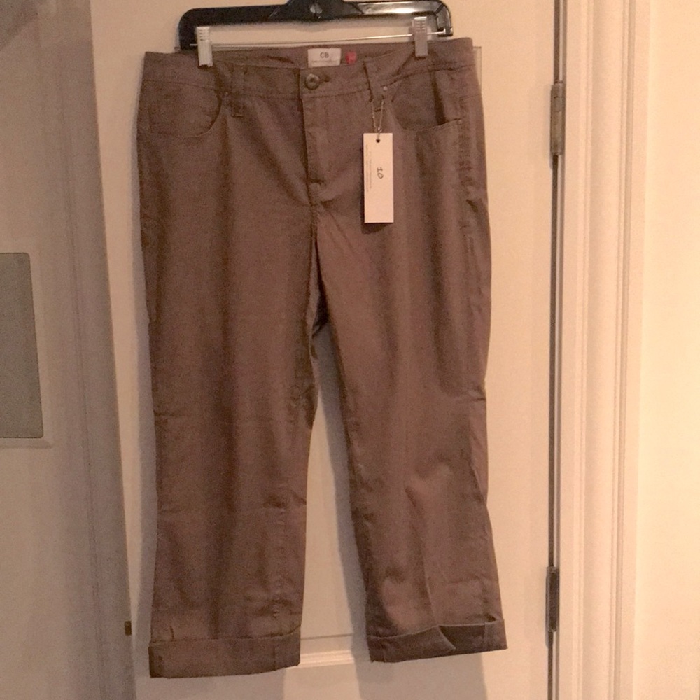 Christopher Blue Ric Style Cotton/Spandex Ankle Pant  NWT Size 10 Dark Tan